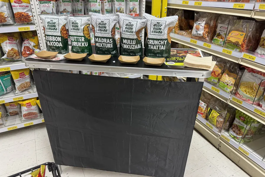 Products on retail shelf